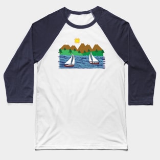 Sailing design, sailboats, wilderness, nature, outdoors Baseball T-Shirt